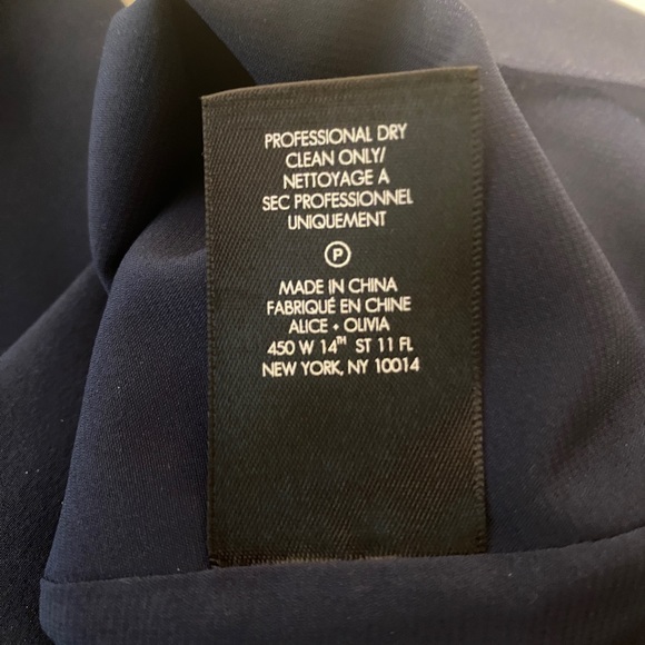 Alice + Olivia Fierra Silk Blend Tank Dress Navy Blue Y-Back Mini Size XS/TP - Picture 10 of 13